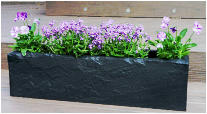 Black stone-effect window planter